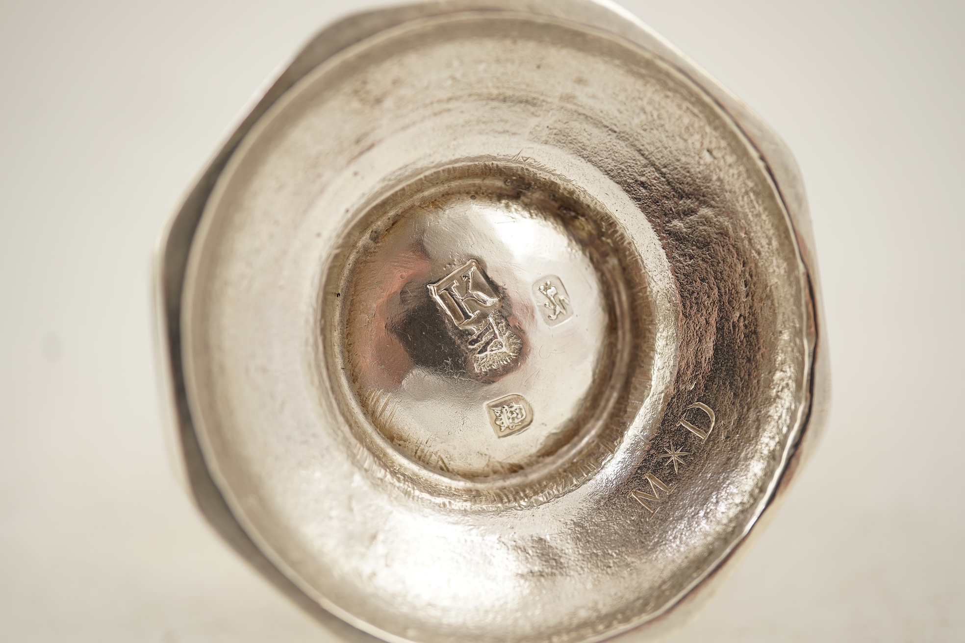 A late George I silver octagonal sugar caster, maker's mark overstruck by the date letter